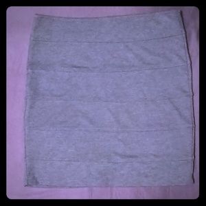 Heather Grey Banded Mini Skirt
